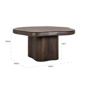 Mesa de comedor Sherman orgánica 152x152 (Marrón)