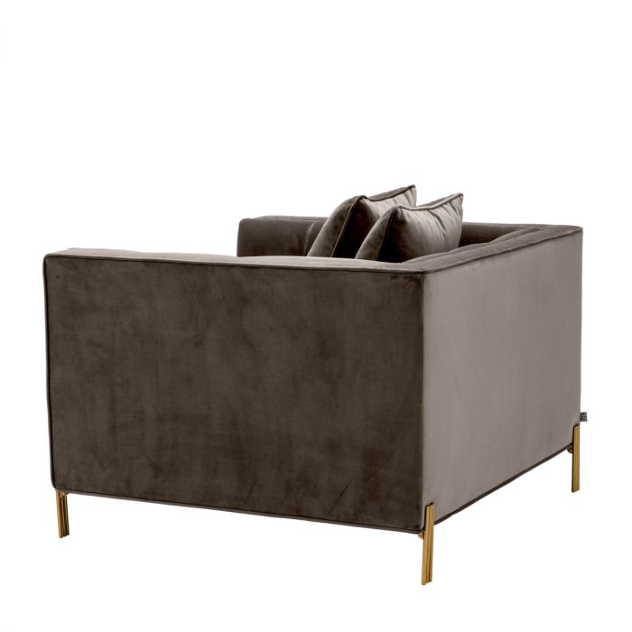 Silla Sienna savona terciopelo gris