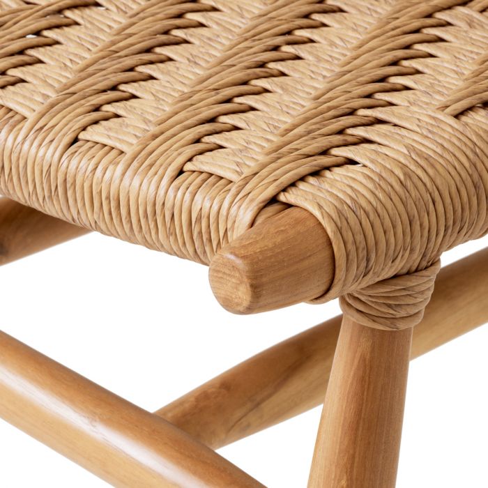 Outdoor Dining Chair Laroc natural teak faux rattan set of 2
