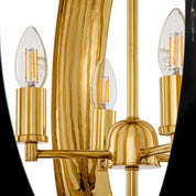 Chandelier Riley gunmetal finish polished brass