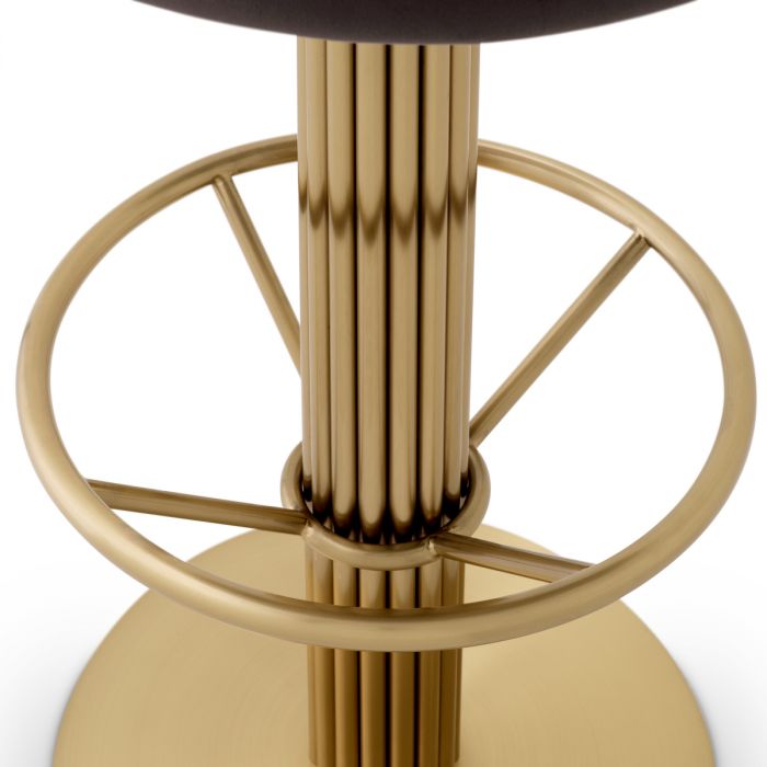 Taburete de bar Dorland roche terciopelo gris oscuro