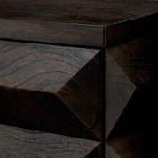 Drawer Dresser Denver mocha oak veneer brushed brass finish