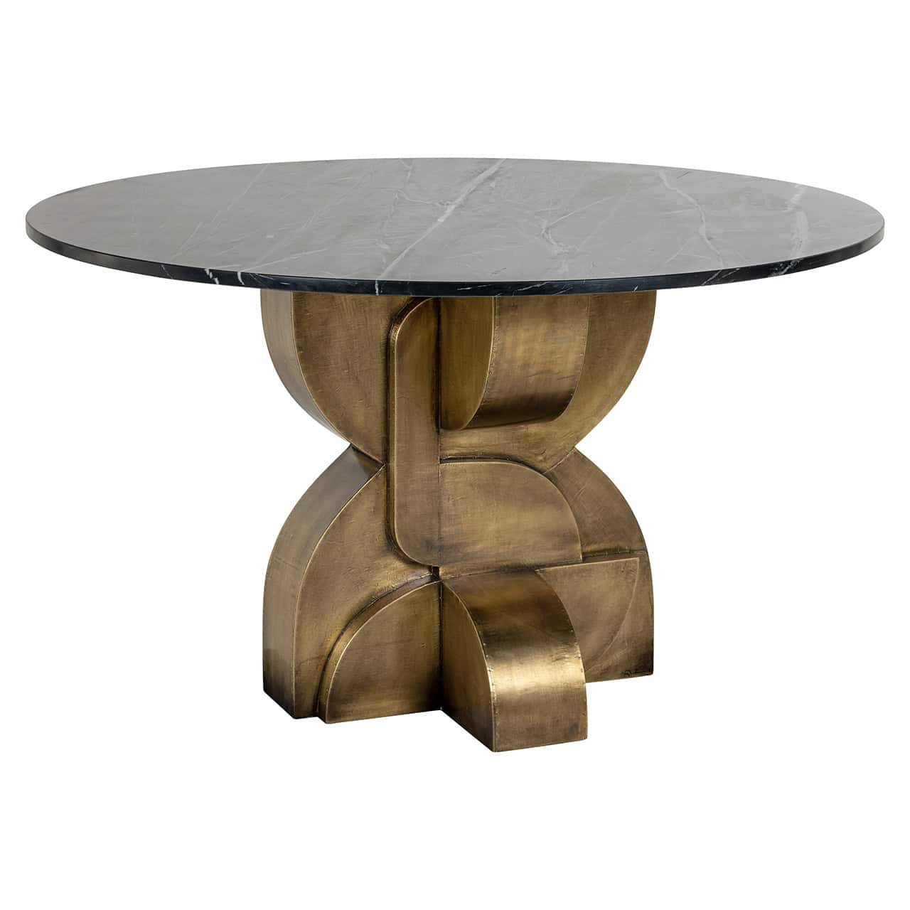 Mesa de comedor Maddox130Ø (Negro/dorado)