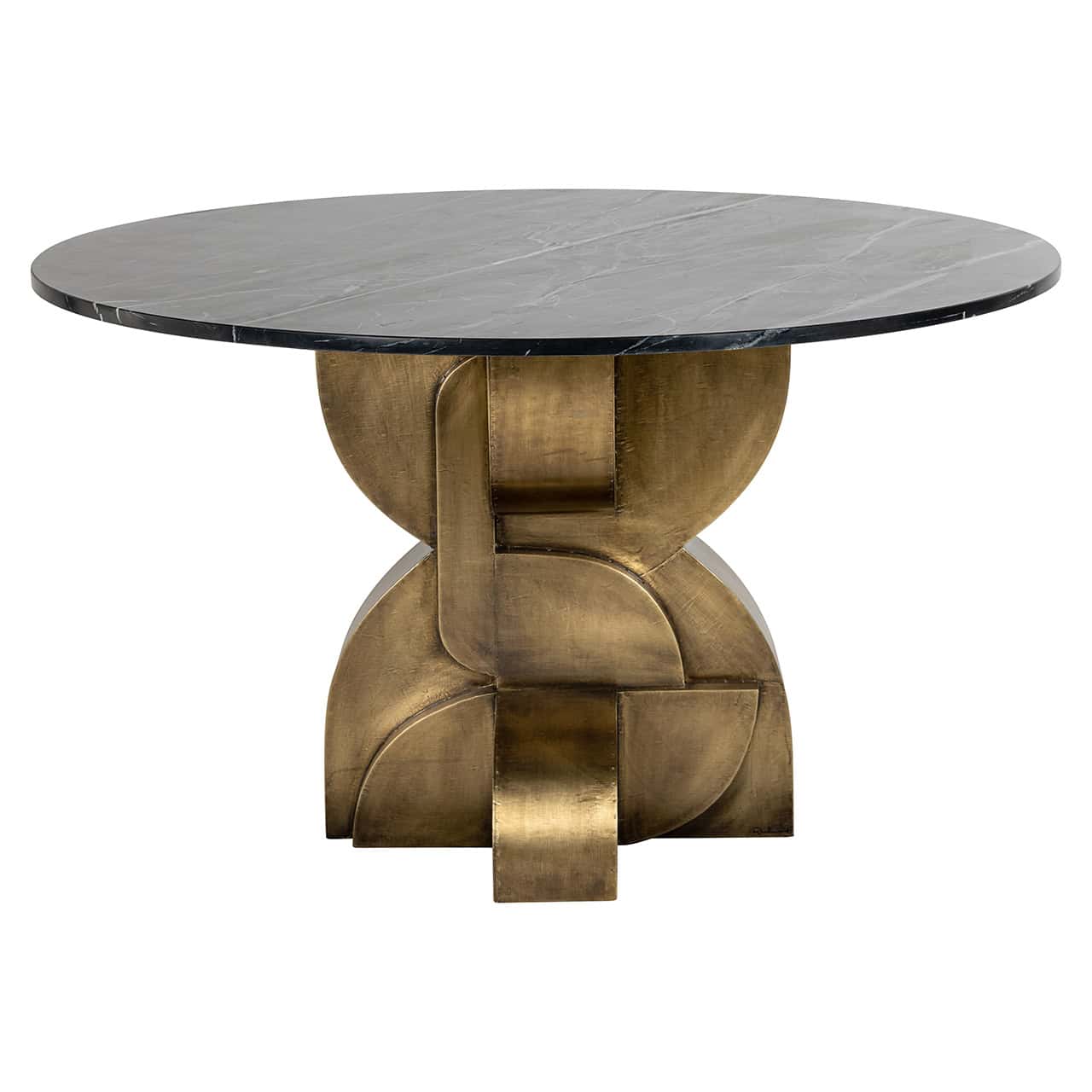Mesa de comedor Maddox130Ø (Negro/dorado)