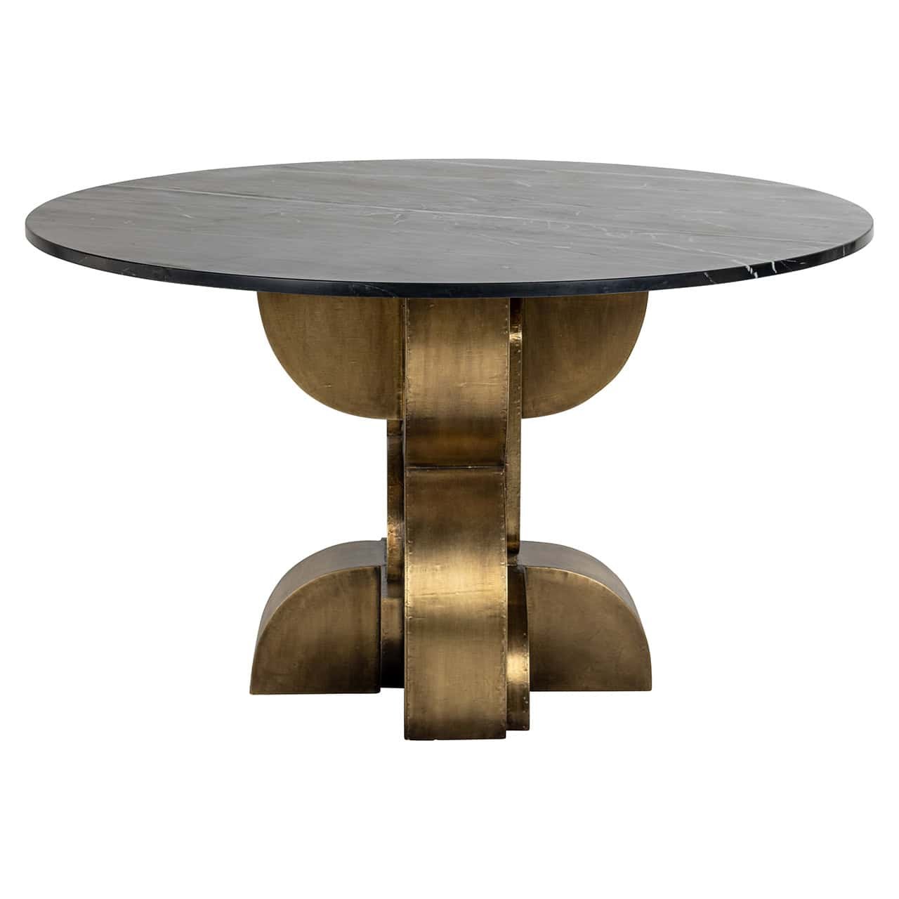 Mesa de comedor Maddox130Ø (Negro/dorado)