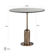 Mesa de bistró Logan 75Ø (Negro/dorado)