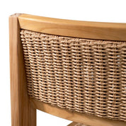 Outdoor Dining Chair Niclas natural teak natural weave faux rattan