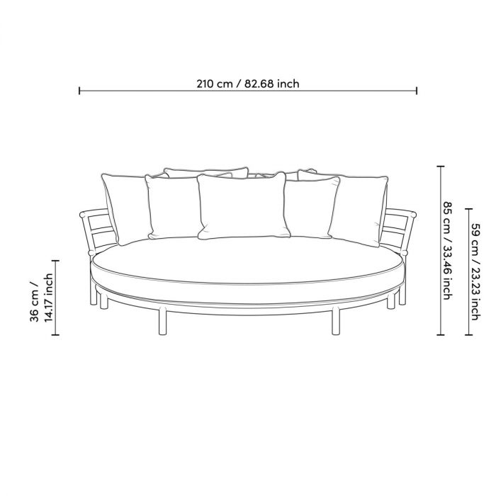 Cama de exterior Laguno sand lewis blanquecino/gris