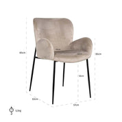 Silla terciopelo color caqui ámbar ignífugo (FR-Quartz 903 Caqui)