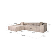 Sofá Cubo 3 plazas + salón derecho (Cuarzo Caqui 903)