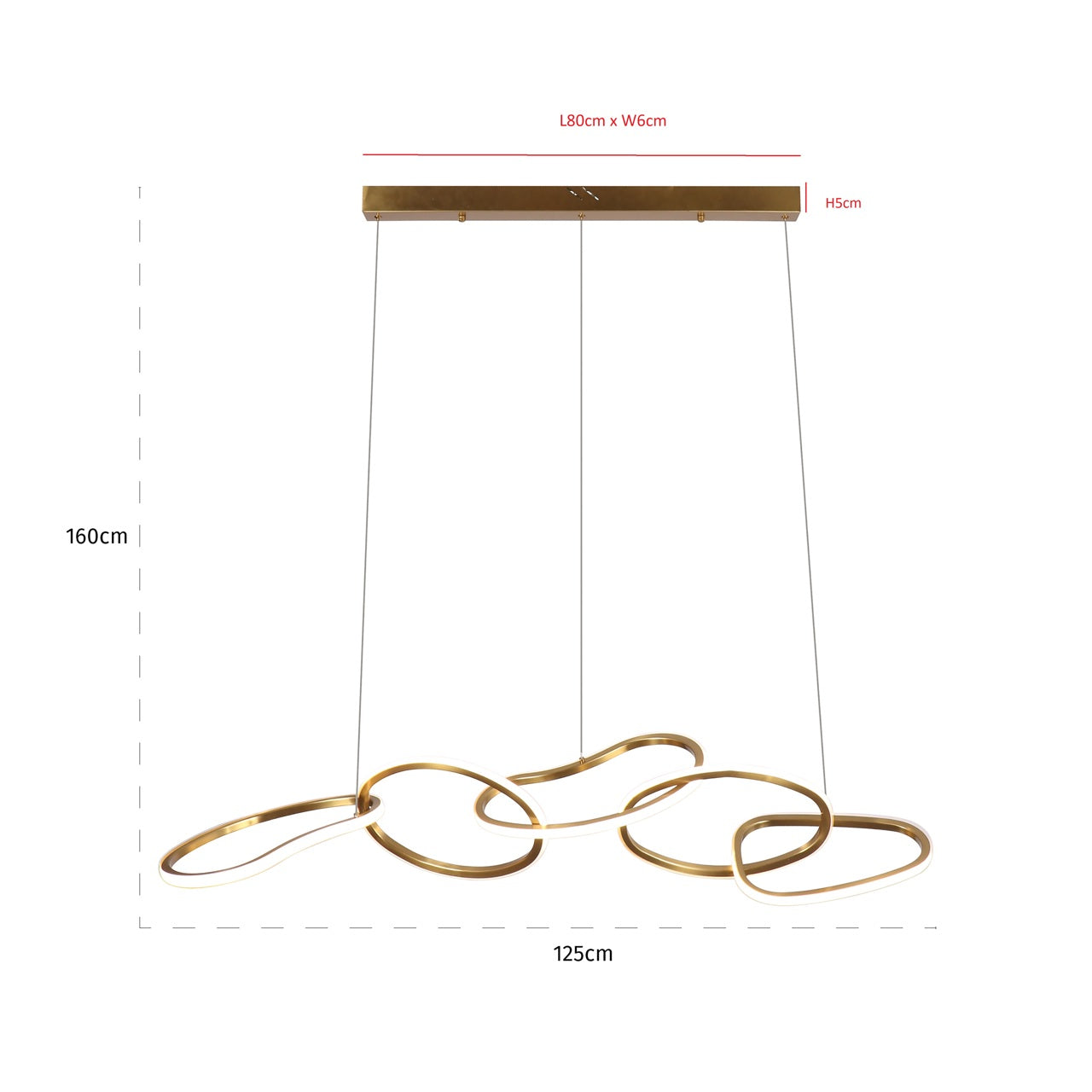 Chandelier Flyn brushed gold