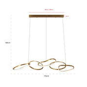 Chandelier Flyn brushed gold