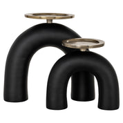 Candle holder Livi black/gold large