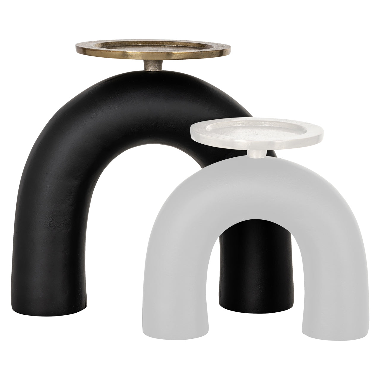 Candle holder Livi black/gold large
