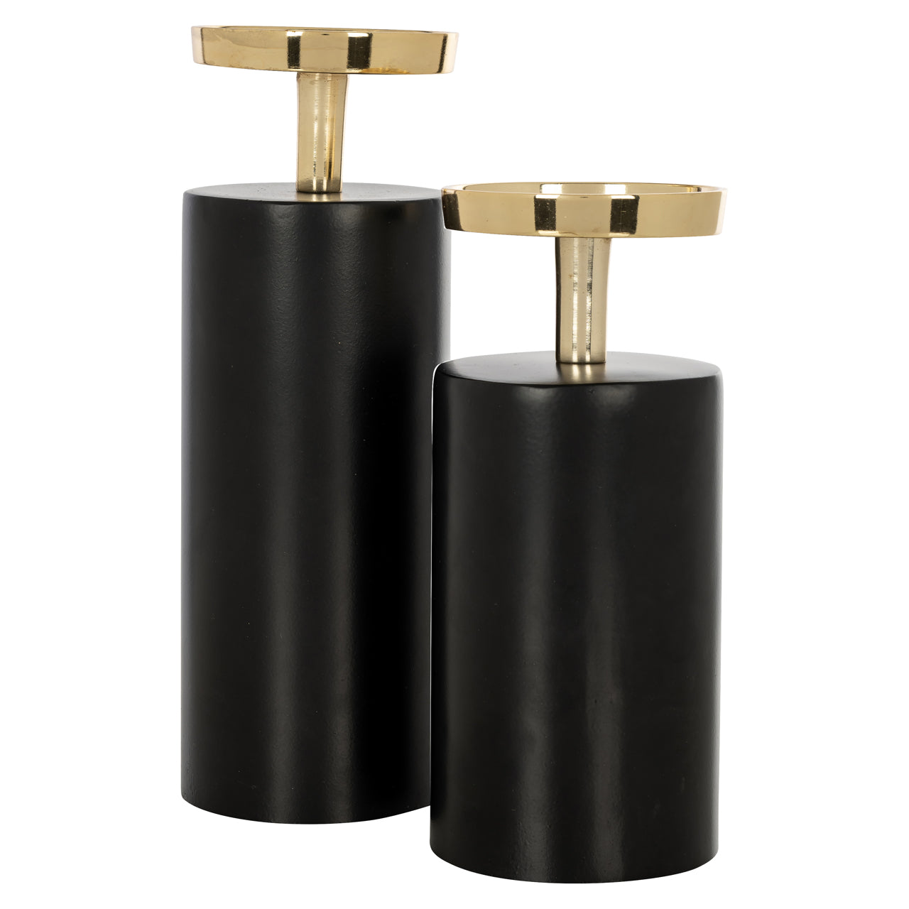 Candle holder Caya black/gold large