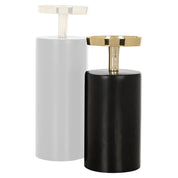 Candle holder Caya black/gold large