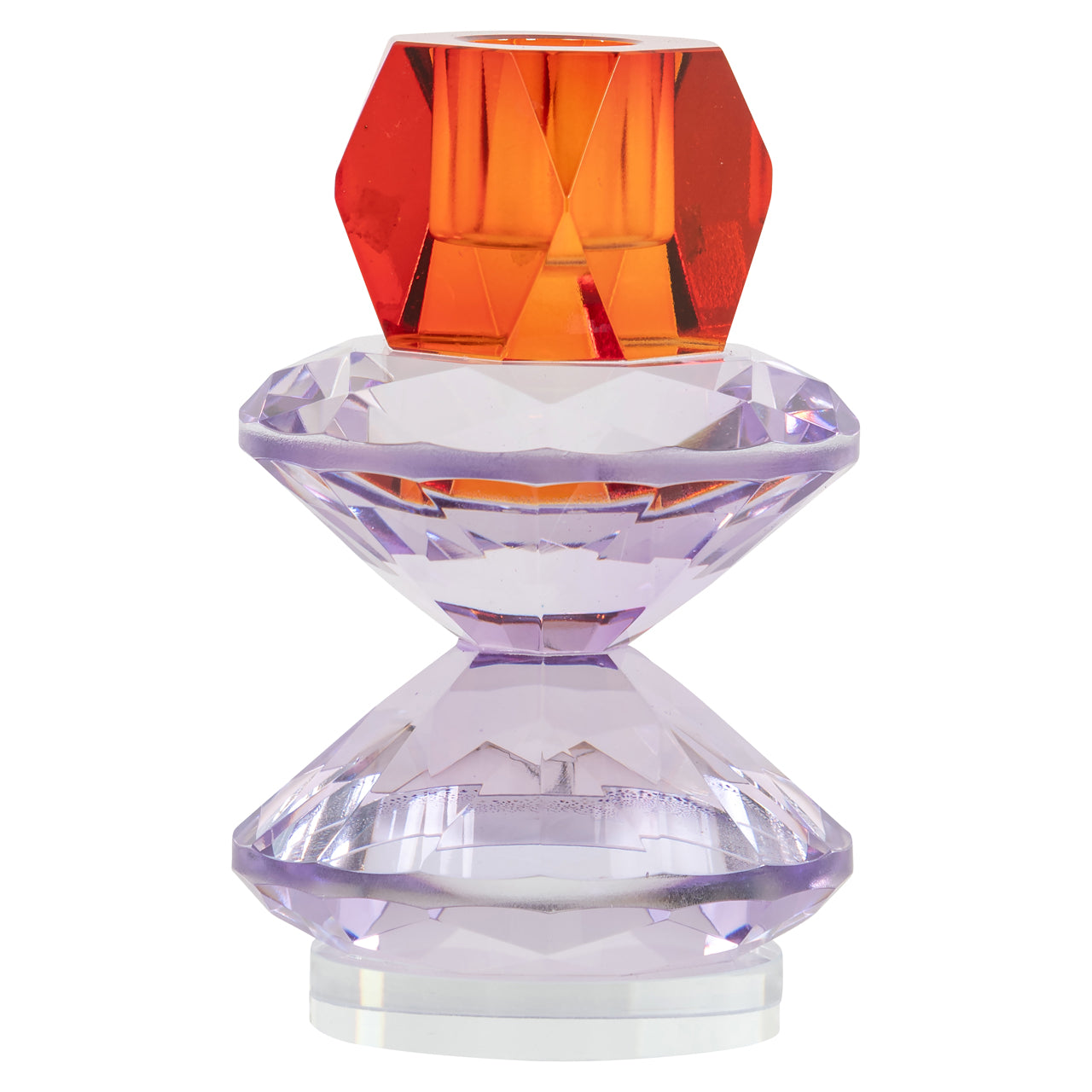 Candle holder Yalena purple small