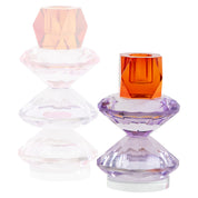 Candle holder Yalena purple small