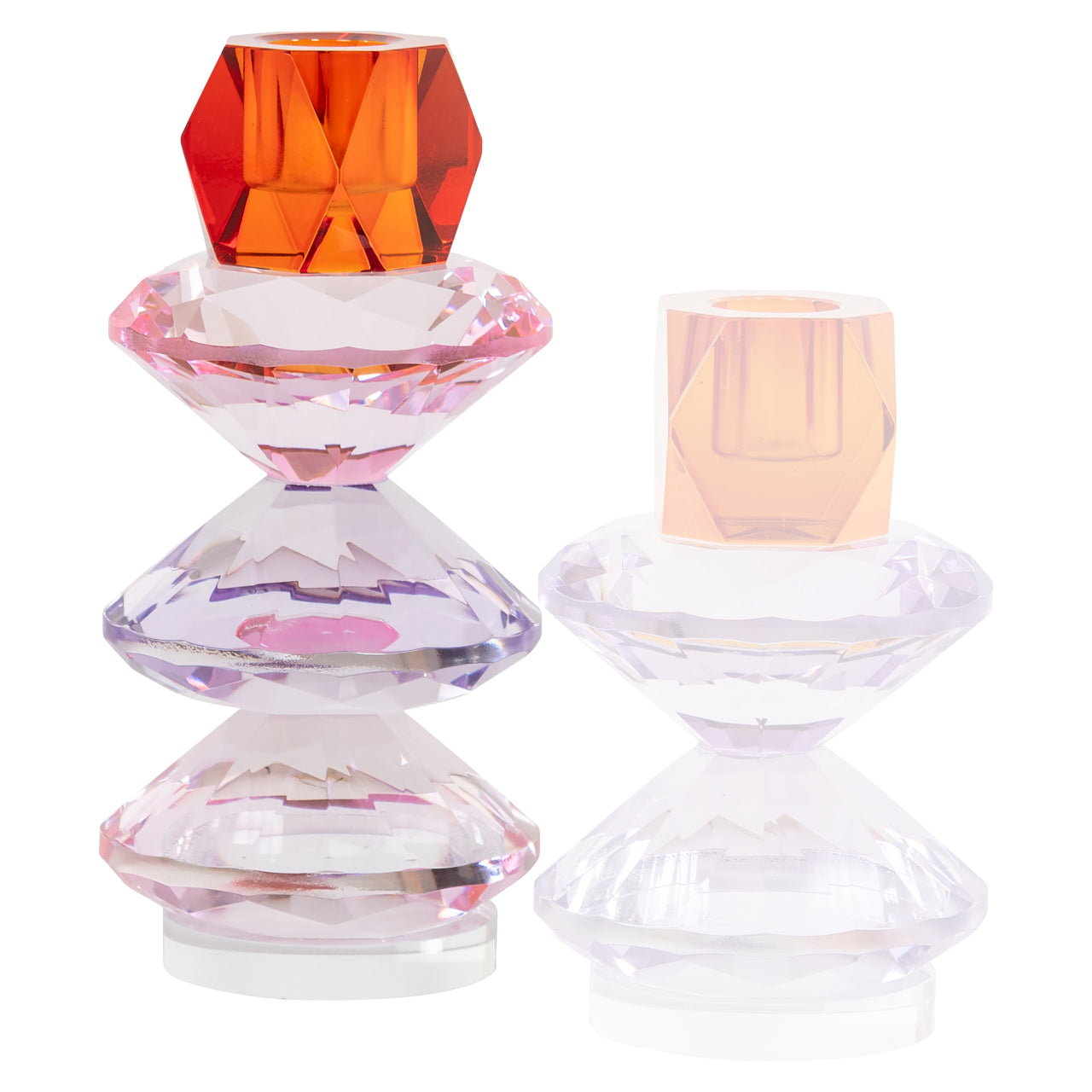 Candle holder Yalena pink large