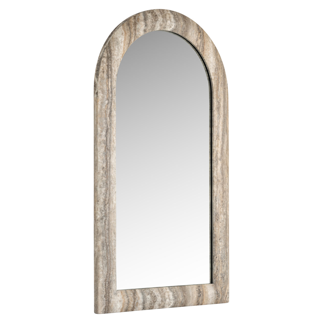Mirror Calvo grey faux travertine