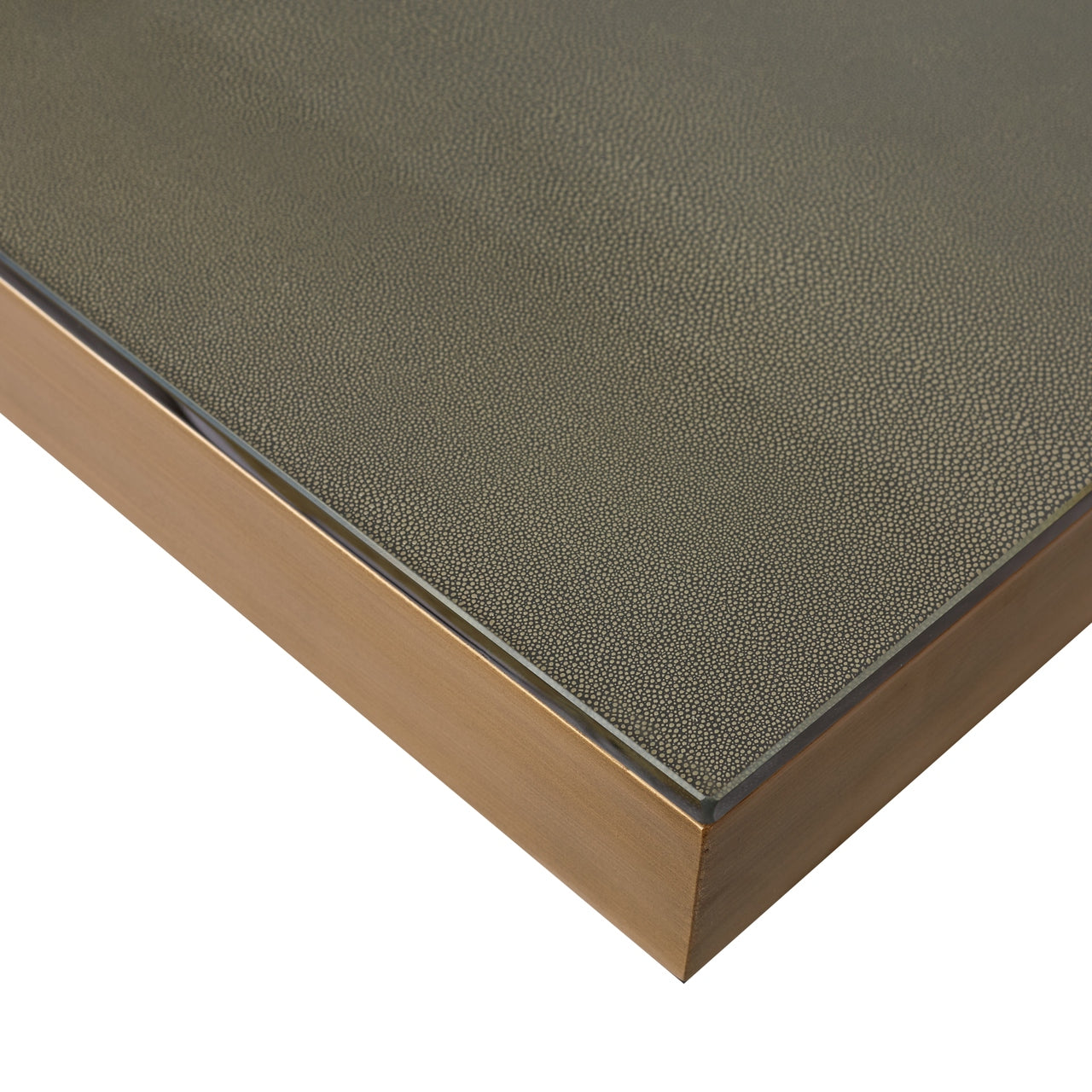 Dining table Bloomville brass shagreen incl. glass top 200
