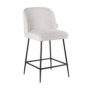 Counter stool Pullitzer white bouclé / black (Copenhagen 900 Bouclé White)