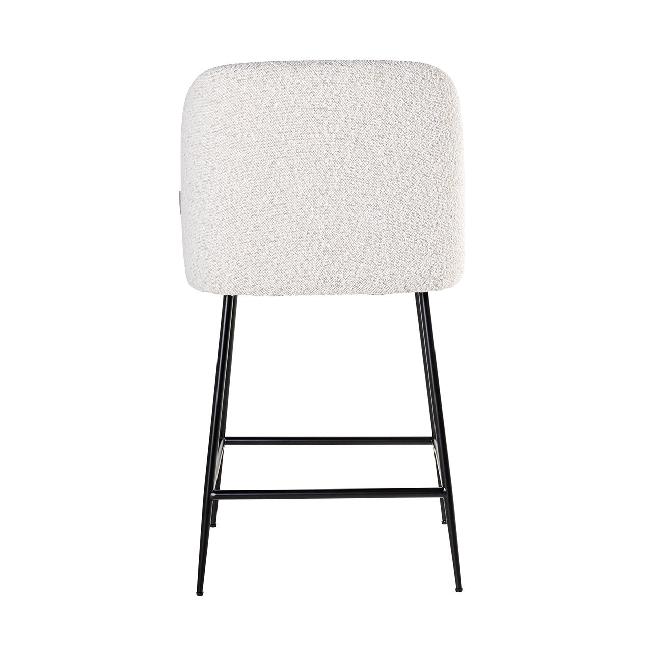 Counter stool Pullitzer white bouclé / black (Copenhagen 900 Bouclé White)