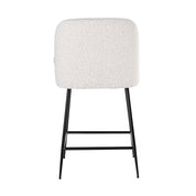 Counter stool Pullitzer white bouclé / black (Copenhagen 900 Bouclé White)