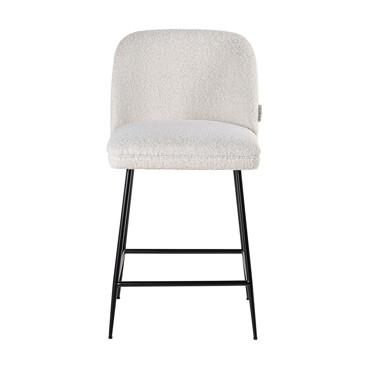 Counter stool Pullitzer white bouclé / black (Copenhagen 900 Bouclé White)