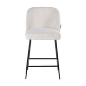 Counter stool Pullitzer white bouclé / black (Copenhagen 900 Bouclé White)