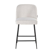 Counter stool Pullitzer white bouclé / black (Copenhagen 900 Bouclé White)