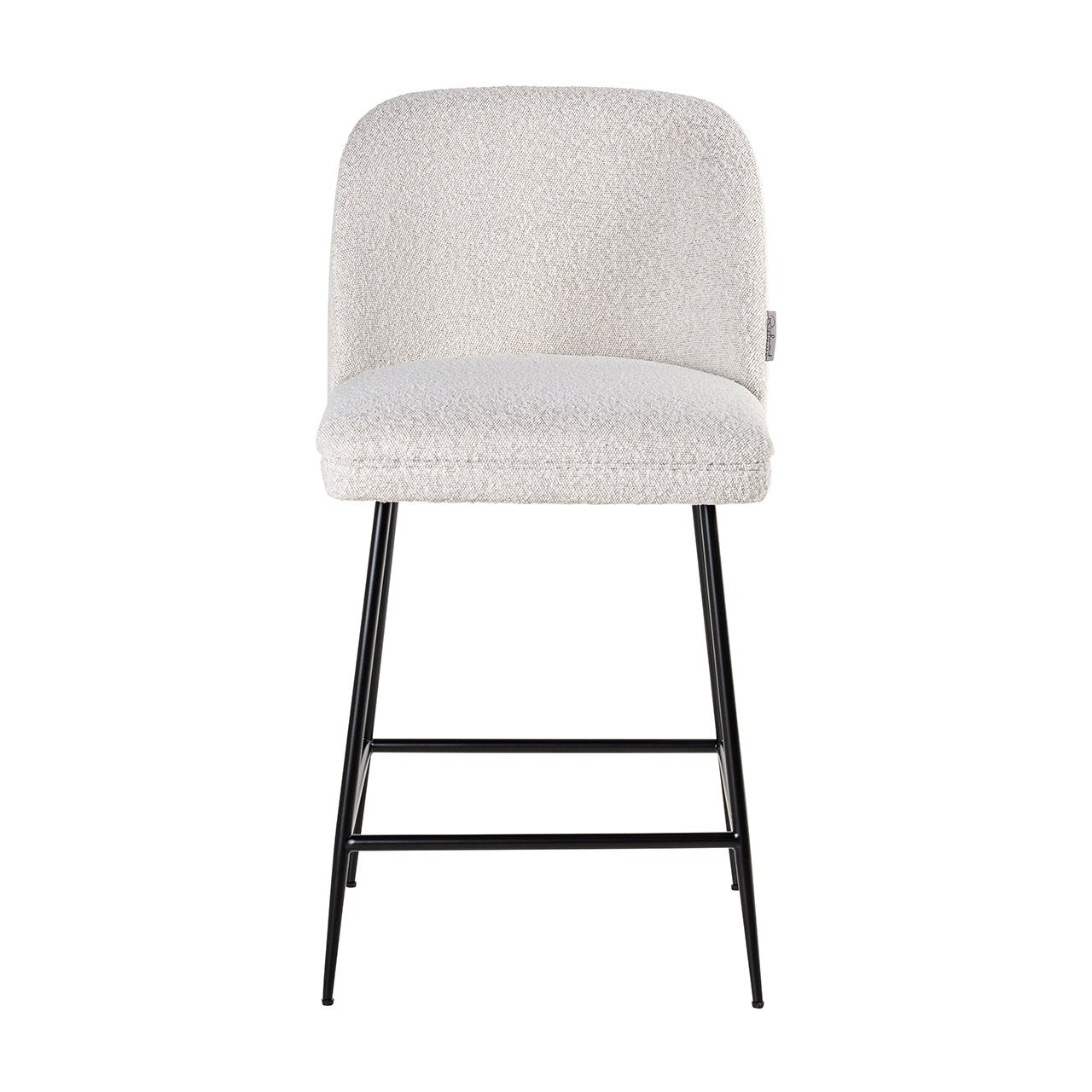 Counter stool Pullitzer white bouclé / black (Copenhagen 900 Bouclé White)