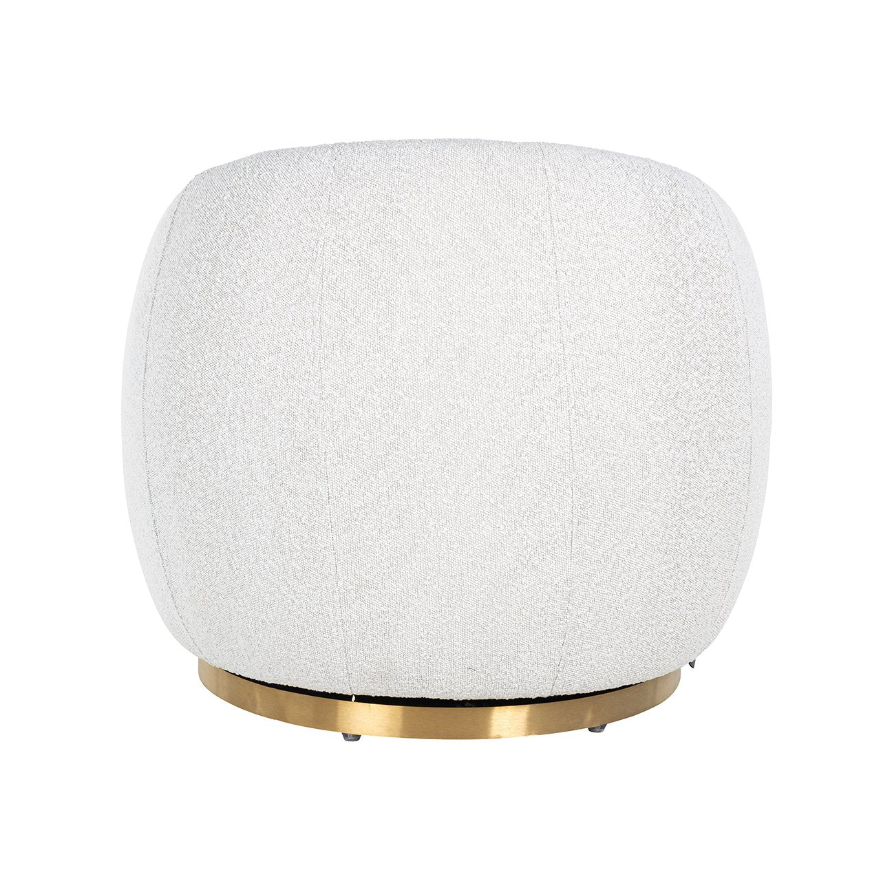 Swivel lounge chair Jago white bouclé / brushed gold (Copenhagen 900 Bouclé White)