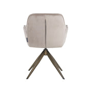 Dining chair Aline khaki velvet swivel fire retardant