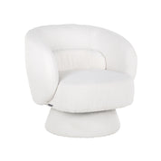 Swivel lounge chair Senna white furry (Himalaya 900 white furry)