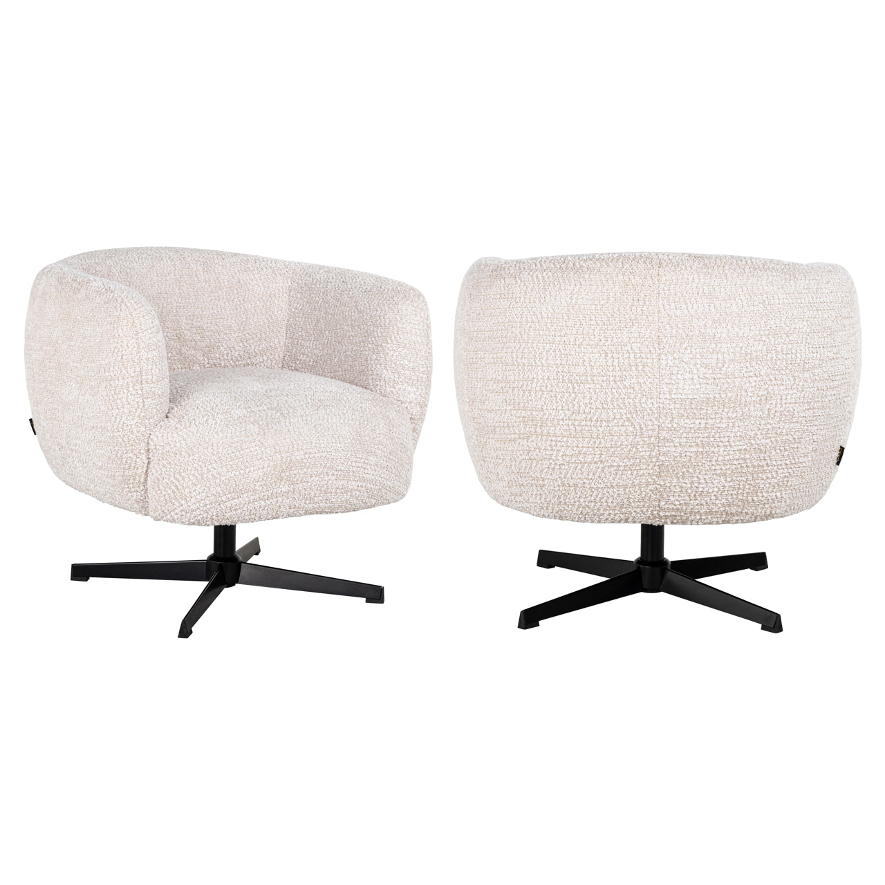Lounge chair Estelle lovely cream swivel