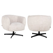 Lounge chair Estelle lovely cream swivel