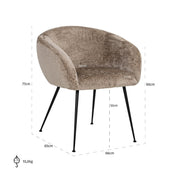 Chair Ruby taupe chenille (Bergen 104 taupe chenille)