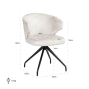 Silla giratoria Milly crema fusión (Fusion crema 02)