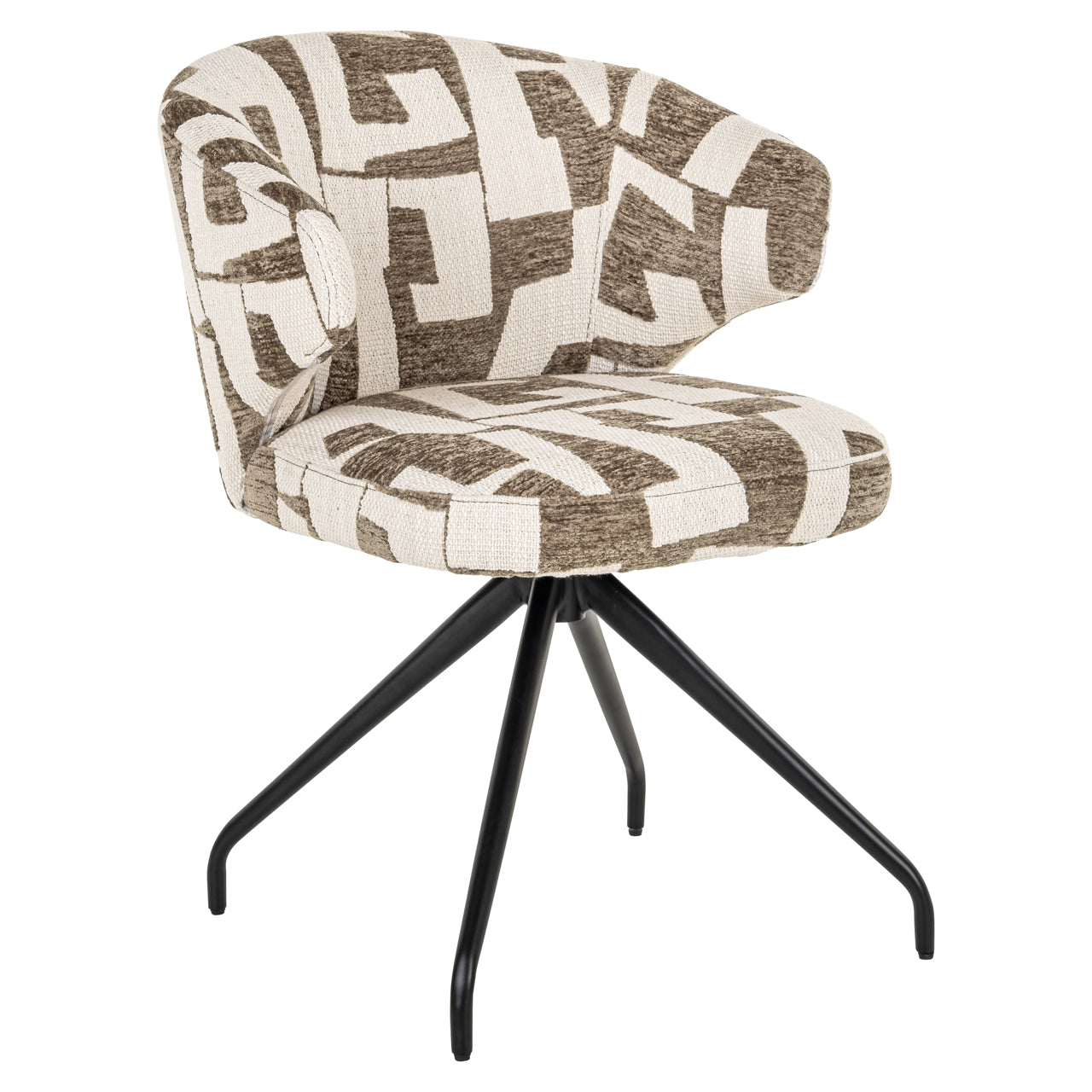 Dining chair Milly moss graffic swivel