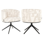 Dining chair Cheyenne beige graffic swivel