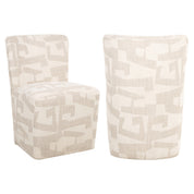 Dining chair Lorain beige graffic on wheels