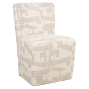 Dining chair Lorain beige graffic on wheels