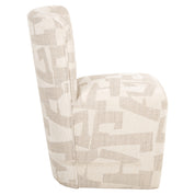 Dining chair Lorain beige graffic on wheels