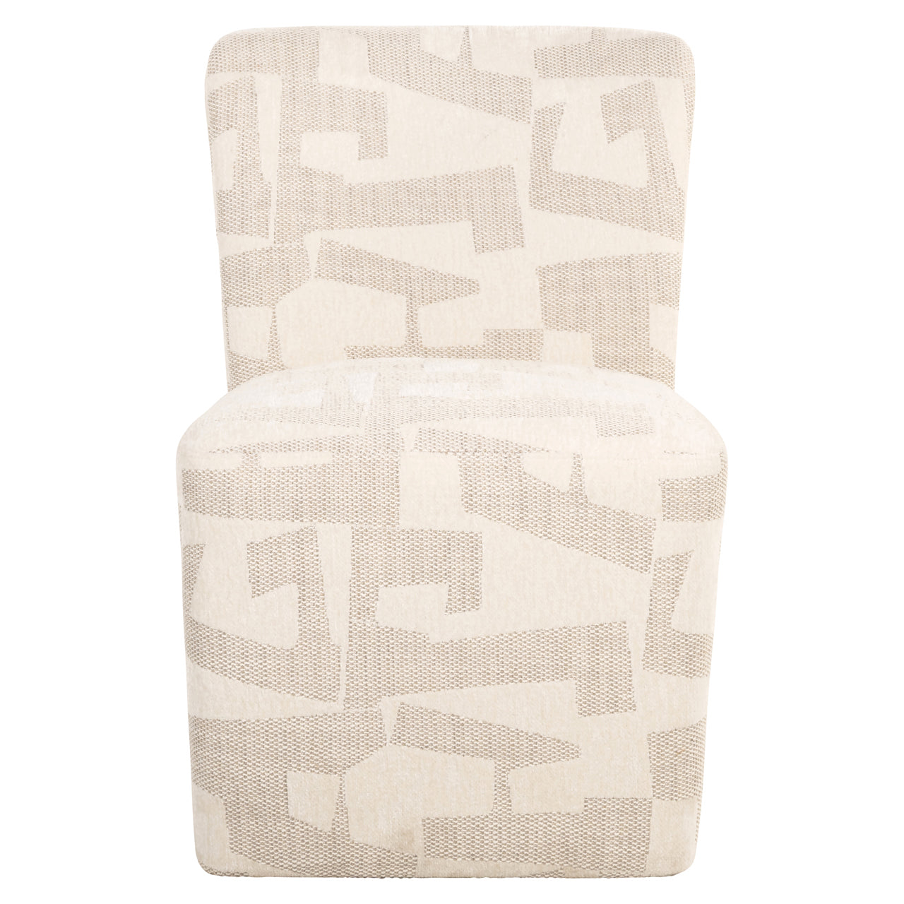 Dining chair Lorain beige graffic on wheels