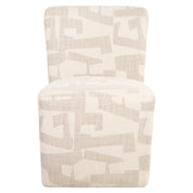 Dining chair Lorain beige graffic on wheels