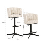 Bar stool Cheyenne beige graffic swivel