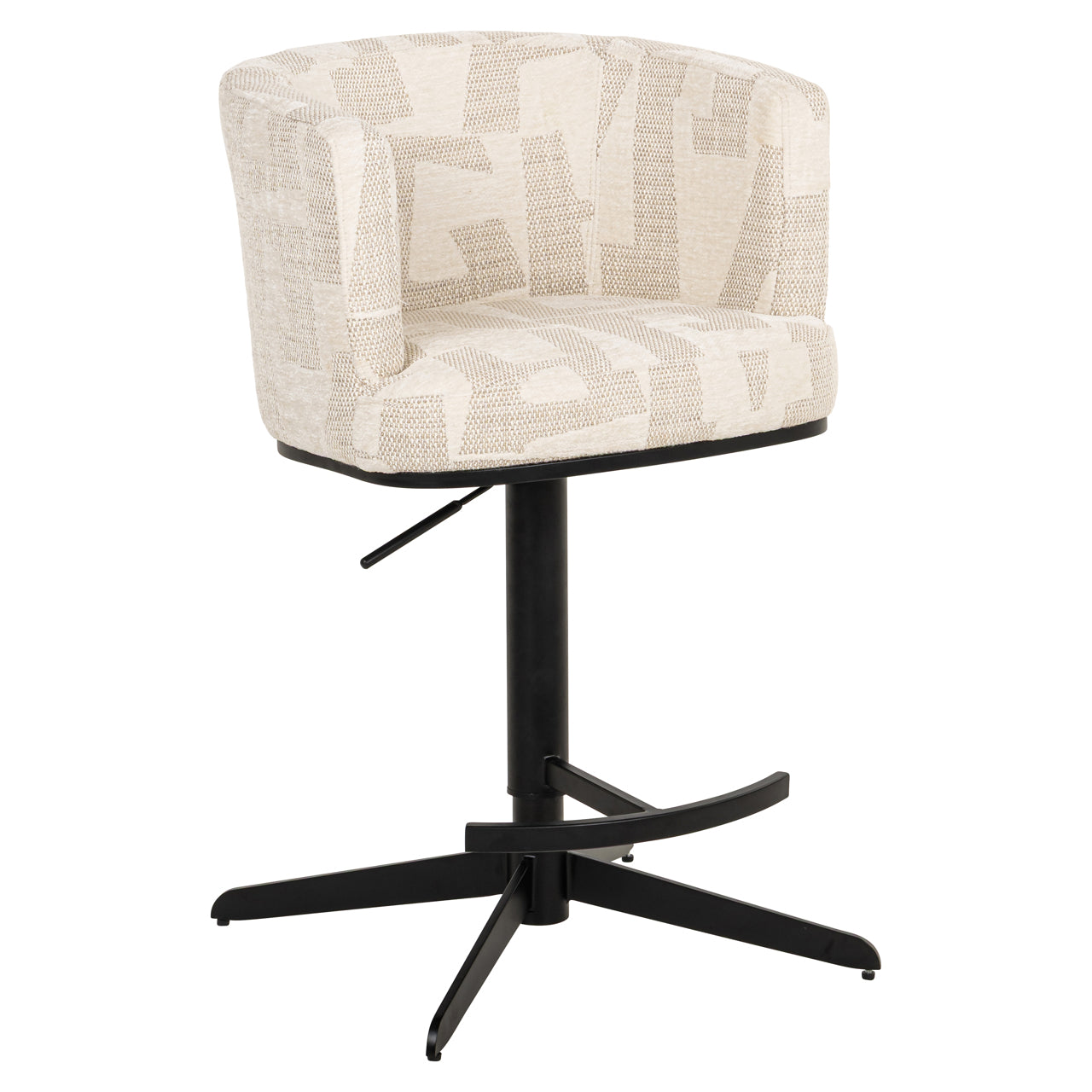 Bar stool Cheyenne beige graffic swivel