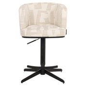 Bar stool Cheyenne beige graffic swivel