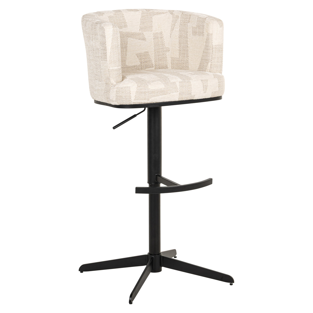 Bar stool Cheyenne beige graffic swivel